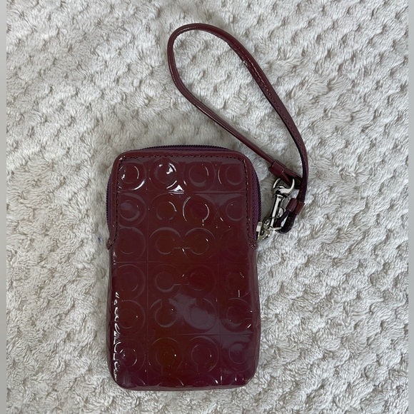 Coach Patent Leather Brown Wristlet - Picture 1 of 7